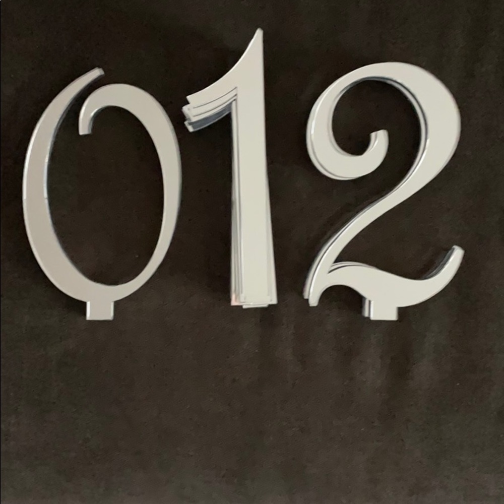 Mirrored Table Numbers with stands